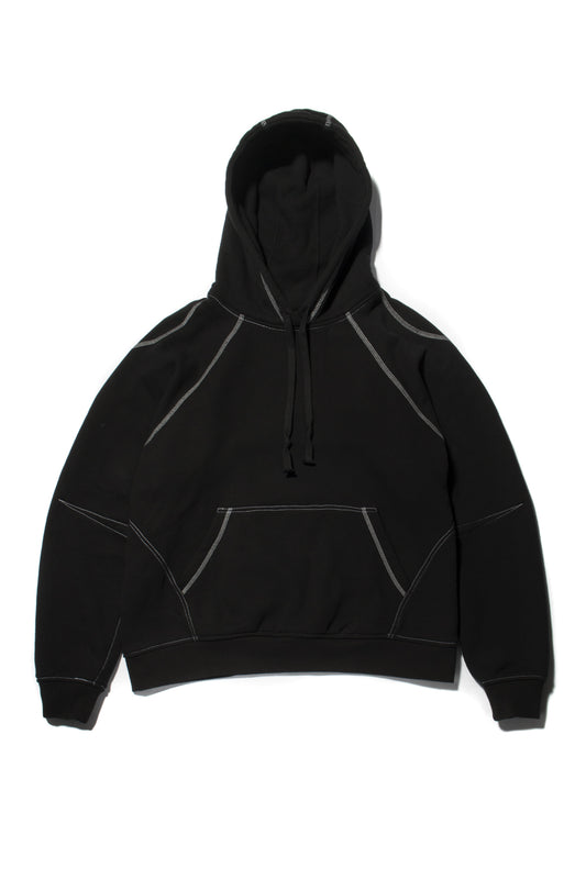 Coverstitch Hoodie Washed Black